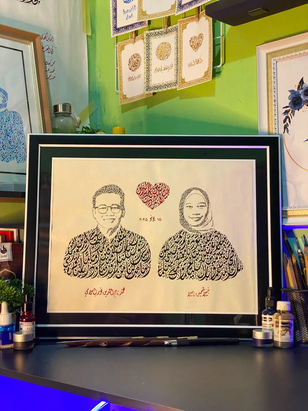 Wedding Portrait Series dua wajah dengan elemen hati